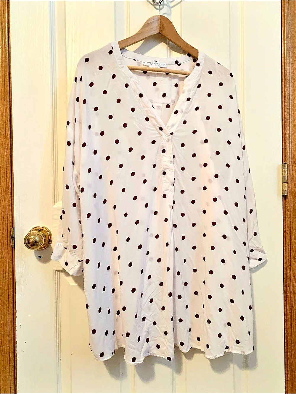 In Every Story Polka Dot Blouse in White & Red Like New